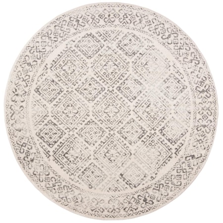 Safavieh 8 x 8 ft. Tulum Contemporary Round Power Loomed Rug; Ivory & Grey TUL264A-8R